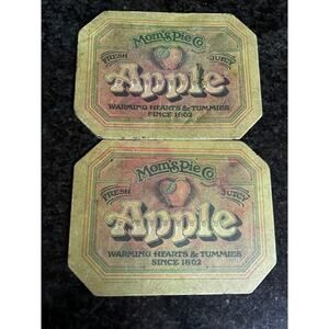 Vintage Insulated‎ Hot Mat Mom's Pie Co. APPLE 1978 Ballonoff Lot of 2